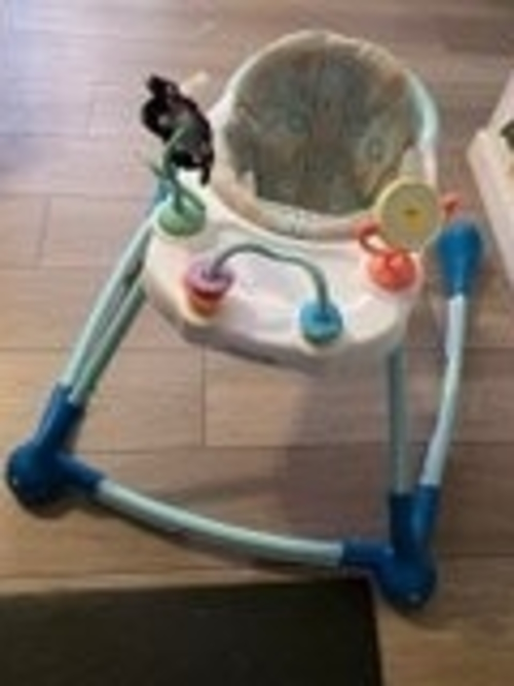 Baby Activity Walker with Blue and White Frame and Multi-Color Toys
